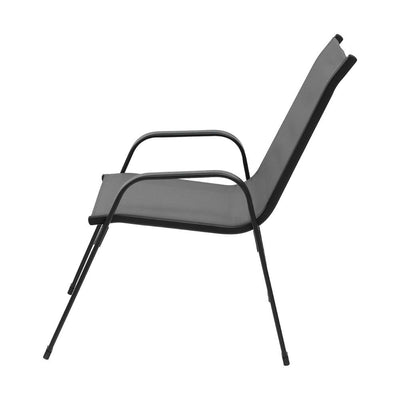 Gardeon 4PC Outdoor Dining Chairs Stackable Lounge Chair Patio Furniture Black