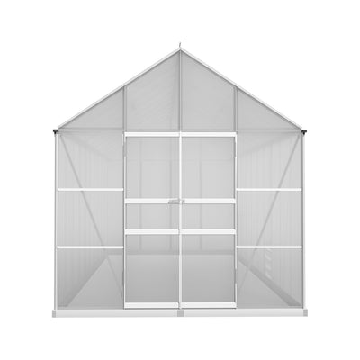 Green Fingers Greenhouse 6.03x2.44x2.68M Double Doors Aluminium Green House Garden Shed