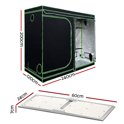 Green Fingers Grow Tent Light Kit 240x120x200CM 2200W LED Full Spectrum