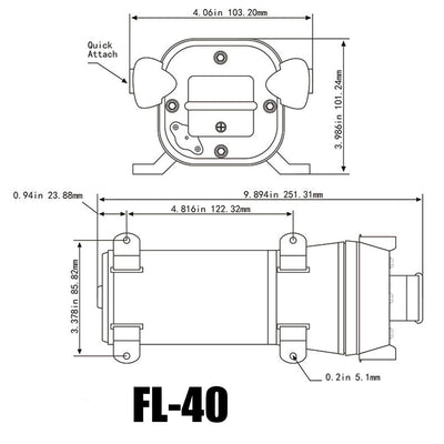 12V Water Pump FL-40 High Pressure 17/10LPM For Caravan Boat Camp Washdown