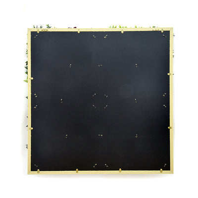 YES4HOMES 3D 1Mx1M Green Artificial Plants Wall Panel Flower Wall With Frame Vertical Garden UV Resistant Frame
