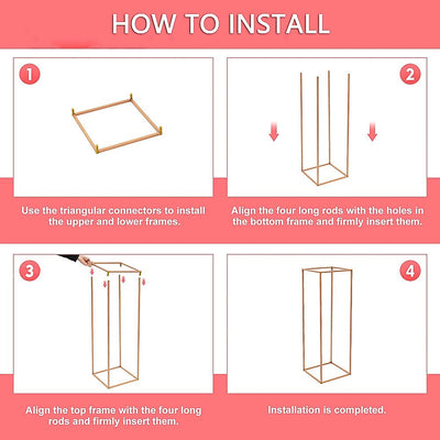 Rose Gold Metal Flower Stand