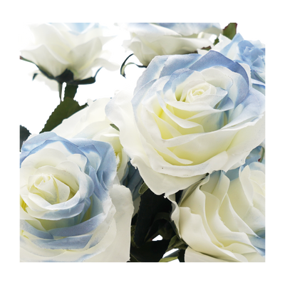 Faux Rose Bouquet Stem blue