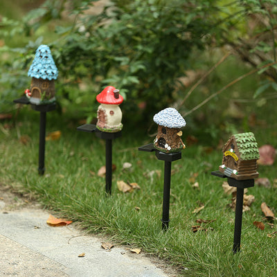 Style 5 Brown And Pink Solar Resin Garden Stake Light - Outdoor Landscape Light for Yard and Patio Decor