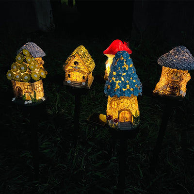 Style 5 Brown And Pink Solar Resin Garden Stake Light - Outdoor Landscape Light for Yard and Patio Decor