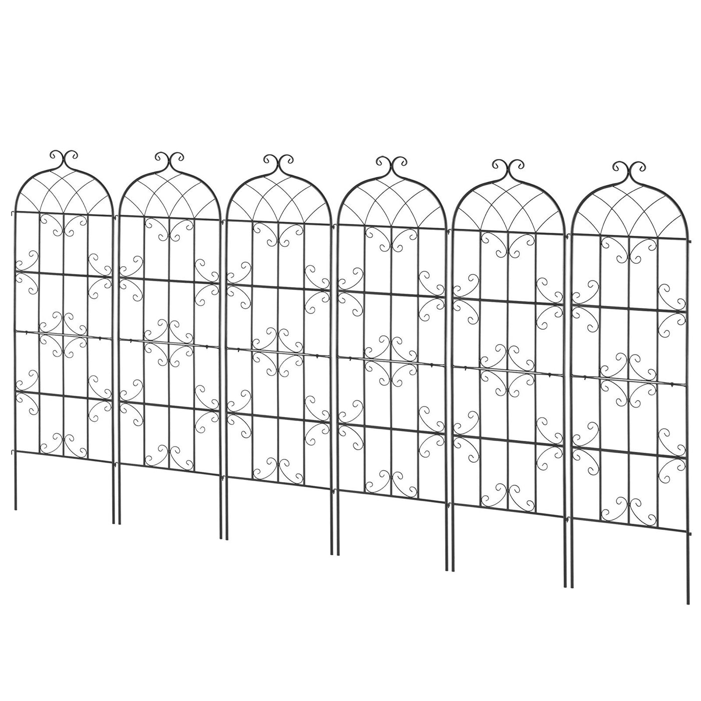 VEVOR 4 Packs Metal Garden Trellis for Climbing Plant Support 71x20 in Rustproof