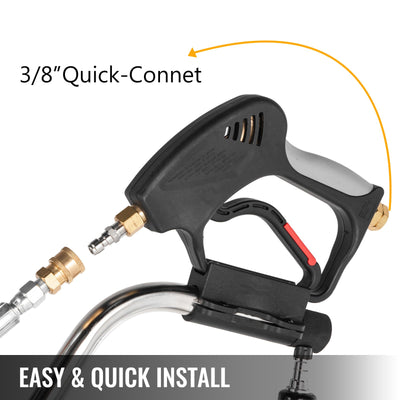 VEVOR Surface Cleaner 20 inch Flat Surface Cleaner for Pressure Washer 4000psi Pressure with 3/8 Quick Connector Surface Cleaner W/ Casters 10.5GPM Stainless Steel Rotating Rod & 3 Nozzle for Patio